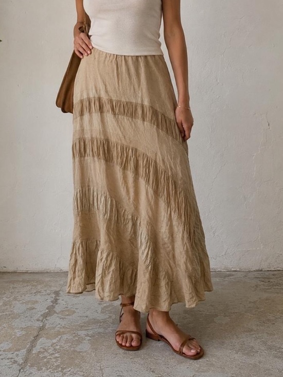American Vintage Dresses & Skirts - Y2K 100% linen cottagecore skirt